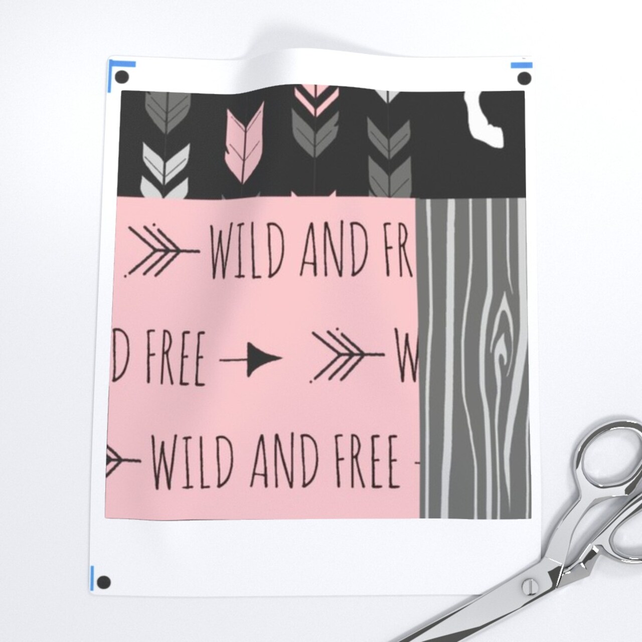 Horse Patchwork Pink Black Wild Free Horses Western Cowgirl Custom Printed Fabric by Spoonflower Various Fabrics by the Yard or Fat Quarter